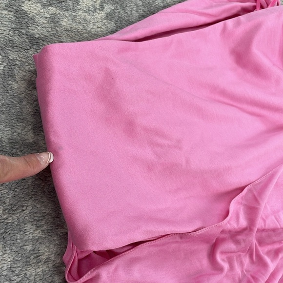 NWT Marina Moscone Twist Cape Top Geranium Pink Asymmetric Sculptural Sz 6 - Picture 10 of 10